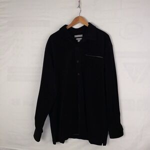 Paulo Solari Button‎ Down Shirt Men's XXL Black Cotton Modern Fit